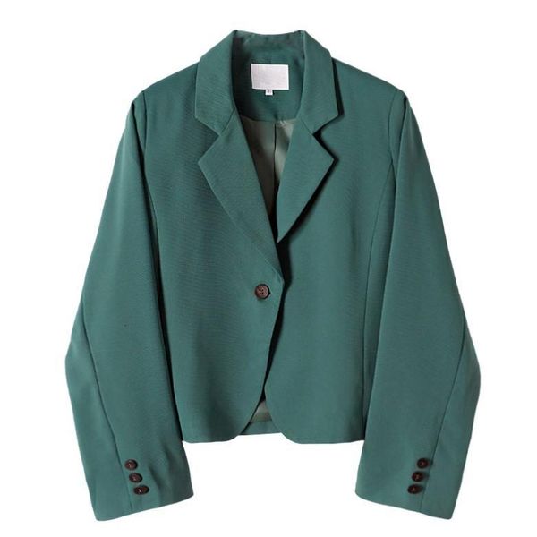 

women's suits & blazers lauri laki solid elegant short women vintage formal office lady single breasted blazer jacket autumn spring out, White;black