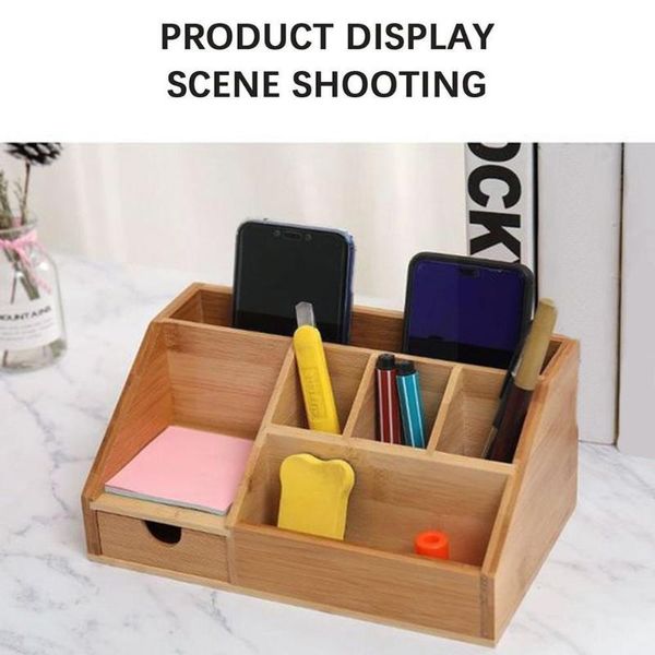 

storage boxes & bins makeup organizer box jewelry nail polish organiser drawer stationer bamboo container office h3r9