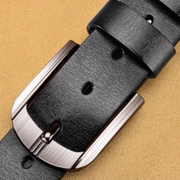 

belts cow leather belt luxury strap male for fashion classice vintage pin buckle men large size, Black;brown
