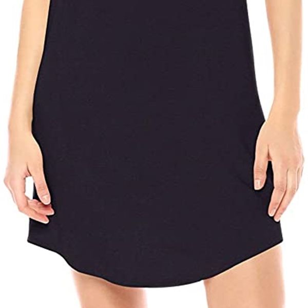 

brand - daily ritual women's supersoft terry racerback shirttail dress, Black;gray
