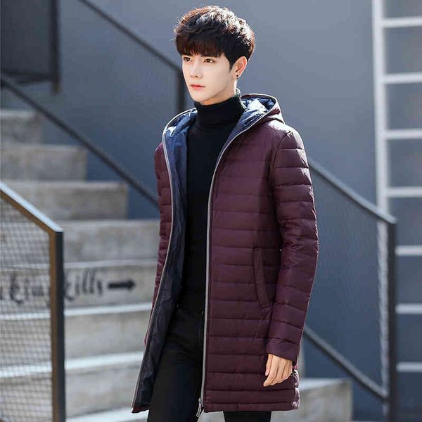 

2021 Winter Men's Down Jacket White Duck Casuals mens Medium-Long Coats plus Casual fashion jackets, Black