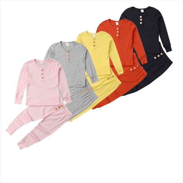 

arrivels kids baby boys girls long sleeve t shirt pants leggings outfits set, White
