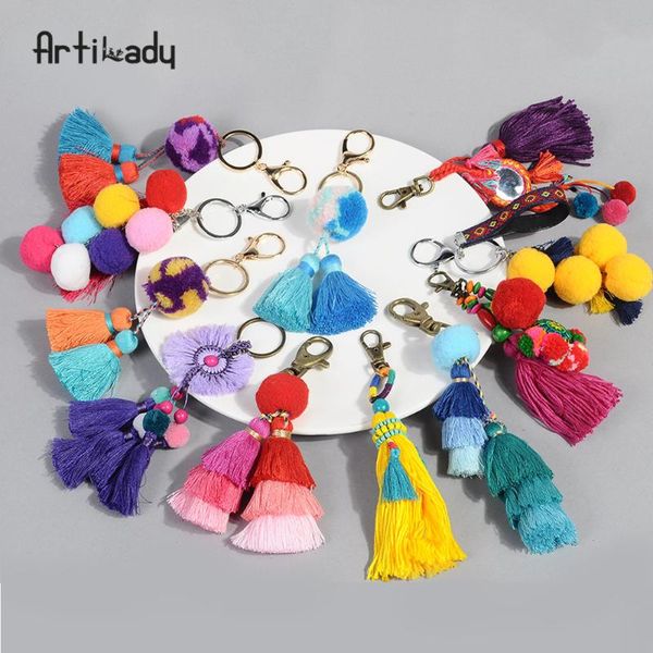 

keychains artilady tassel pom for women ball keychain birthday gifts drop, Silver