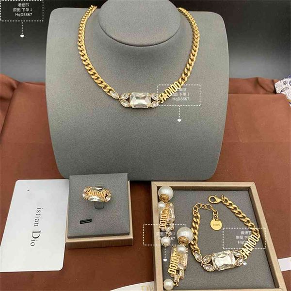 

2021 luxury designer jewelry earrings female 2021 young luxury necklace star same atmospheric live band ring bracelet, White