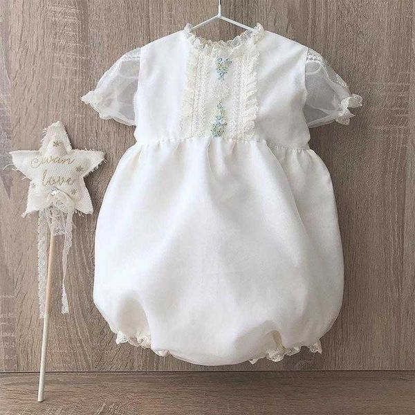 Angepasst Stil Baby Mädchen Boutique Strampler geboren Geschenke Säugling Geburtstag Hohe Qualität Weiß Overall Vorverkauf Kleidung 210615