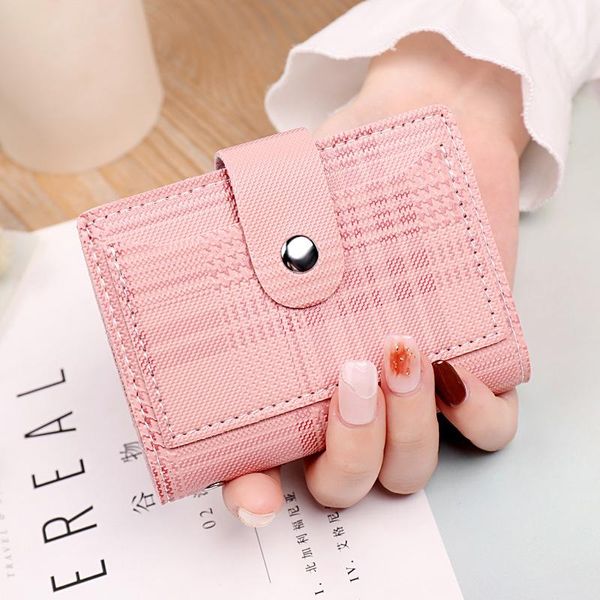 Porta carte Porta carte Portafoglio Donna Carino 24 bit PU Pelle Lady ID Senza cerniera Porta carte piccolo Porta carte portatile