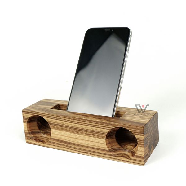 2021 New Wood Stand Universal Telefone Titulares Office Voz Amplificador De Madeira Suporte para iPhone 13 Alto-falante Estação Speaker Bracket