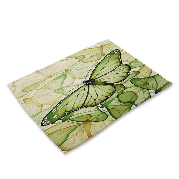

mats & pads 1pcs butterfly pattern kitchen placemat dining table mat tea cotton linen pad bowl cup 42*32cm home decor ma0087