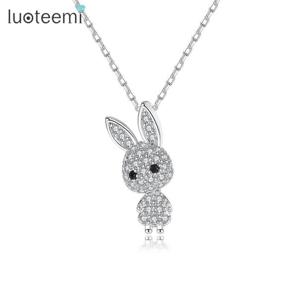 

allakalo s pendant necklace small cubic zircon paved animal fashion jewellery for women girlfriend dating party gifts necklaces, Silver