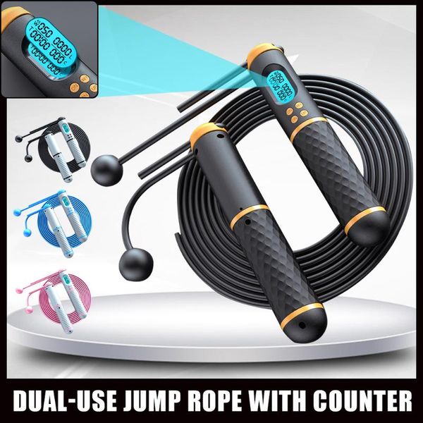 

jump ropes 2-in-1 cordless rope with digital counter weighted speed skipping for sport gym training weight loss home exercise
