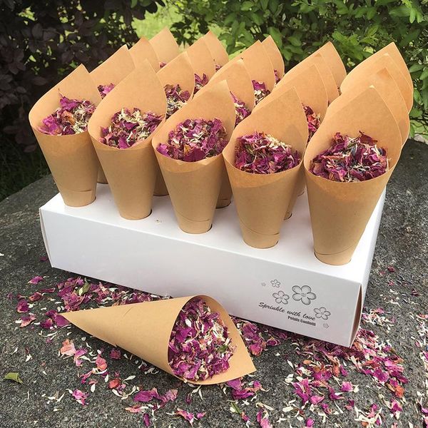 

party decoration wedding confetti feestigo natural petal for 20 guests biodegradable tray and stand cones holder box