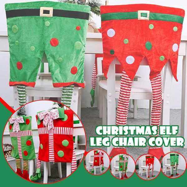 

chair covers christmas decoration supplies hanging leg cover red green kitchen decor year 2021