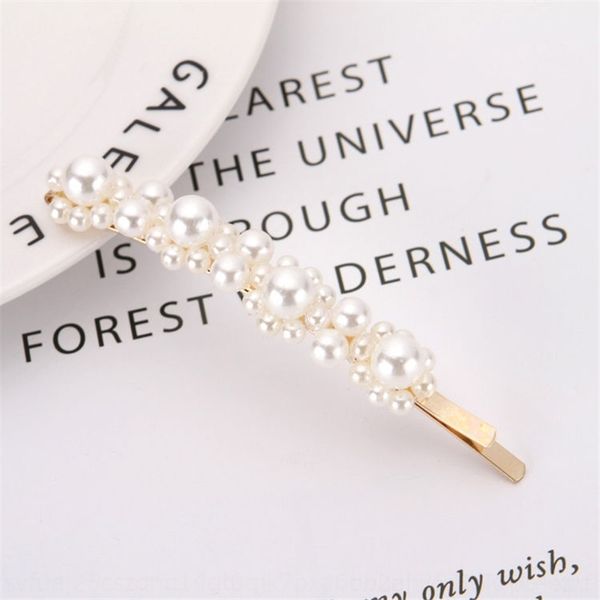 

a0bt korean pearl pearl card pin barrettes bangs card back of the head clips hair carson fairy super fairy hair clip headdress, Golden;silver