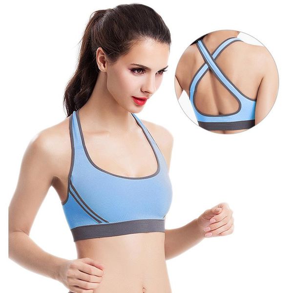 

gym clothing women seamless sports bra running brathable no steel ring gathering fitness workout, White;black