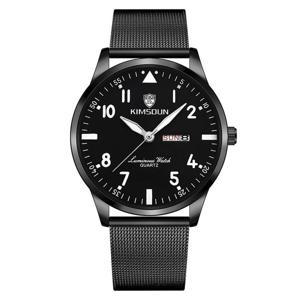 

wristwatches fashion quartz watch kimsdun waterproof wristwatch luminous male clock mesh steel men's watches relojes para hombr, Slivery;brown
