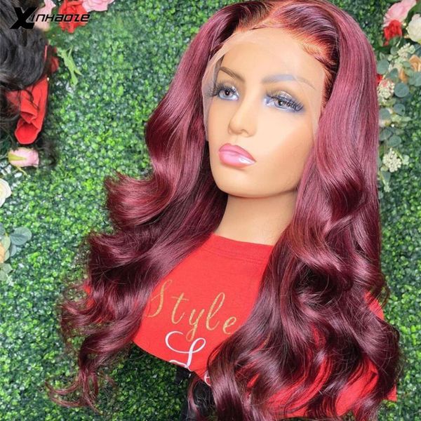 

lace wigs 99j color hair wig preplucked frontal human wavy glueless bleached knots closure, Black;brown