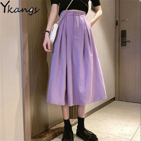 

purple black solid pleated skirt students women japanese solid color high waist long skirt fashion college style wild saia 210619
