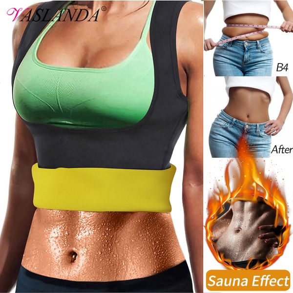

women slimming body shaper waist trainer vest corsets sweat sauna suit weight loss undershirt compression shirt workout tank top