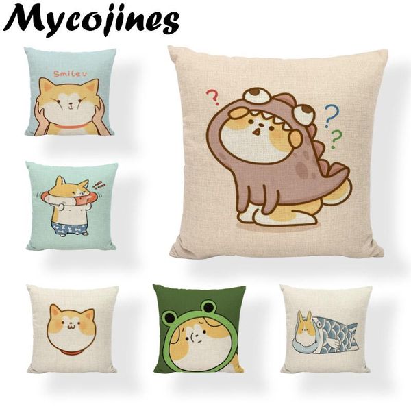 

cushion/decorative pillow promotional small fresh style cartoon cat pillowcase lifebuoy fish quilt living room sofa car seat home decoration