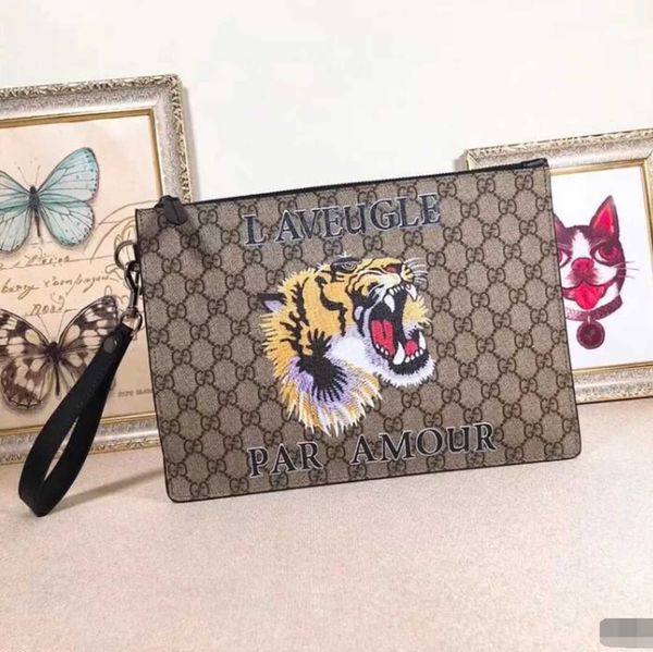 

trend long pouches purse brand clutch bag leather designer wallets chain wallet luxury key card holders cases 473904 clutche fashion, Black;red