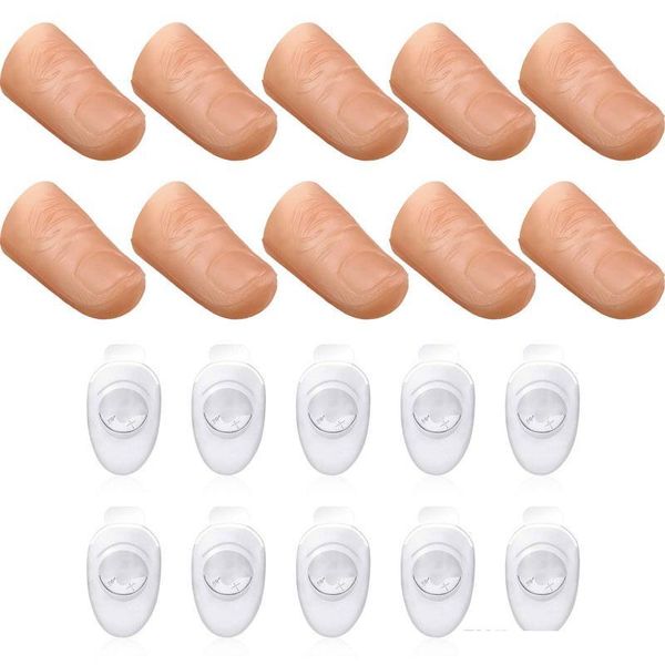 Magic Thumb Tip Trick LED Finger Light Rubber Vanish Appearing Finger Trick Puntelli Kids Magician Prank Toy Tool per eseguire Halloween