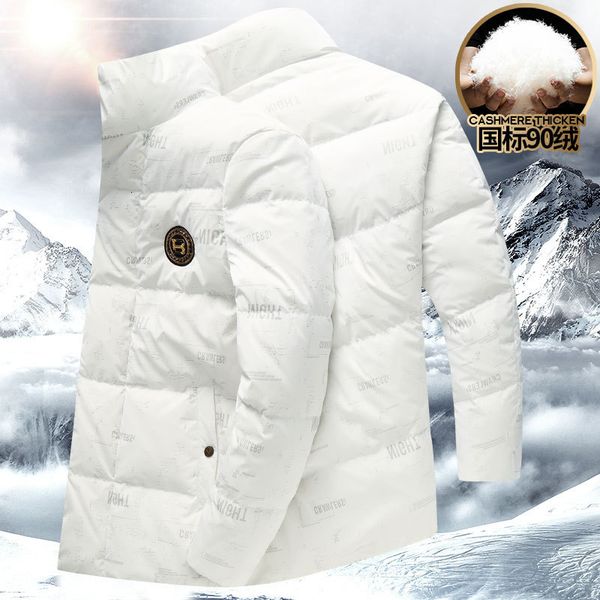 

simple feeling bright face men's down et winter middle and long cold proof leisure stand collar trend warm, Black