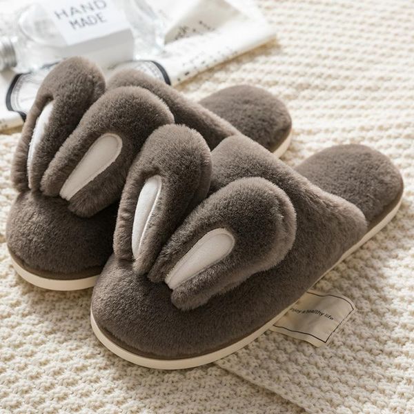 

explosions fashion winter home anti-slip cute couple cotton slippers, Black