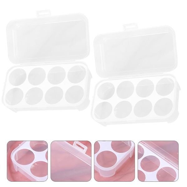 

storage boxes & bins 2pcs makeup sponge protective cosmetic cases (white)