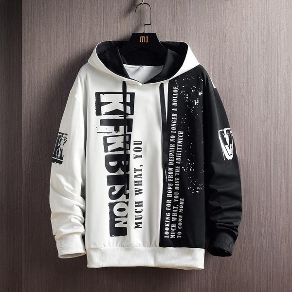 

men's hoodies & sweatshirts harajuku for men printed hooded 2021 oversized hoodie mens streetwear hip hop sweatshirt pullovers, Black
