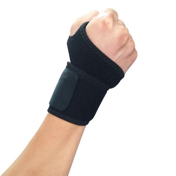 

wrist support 1pc breathable wristband adjustable gym training brace straps wraps weight lifting body building e62, Black;red