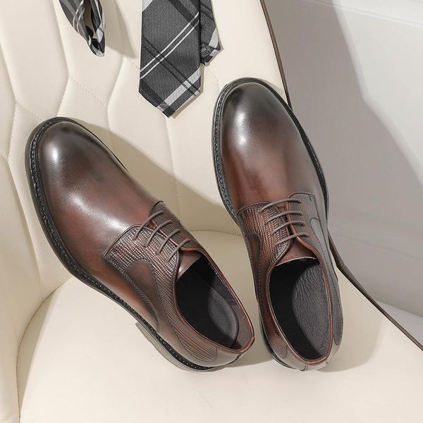 

flat fashion wedding shoes for men genuine cow leather oxford pointed toe laces up black brown dress handmade