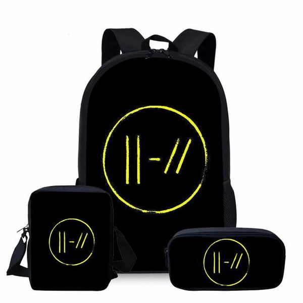 

school bags twenty one pilots print bag set for girls boys hip hop fans fashion backpack teenager personalized book 3 pcs