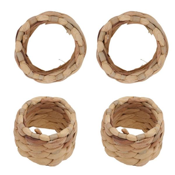 

napkin rings 4pcs hand woven weaving craft banquet buckles holders