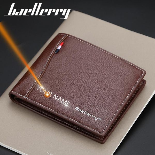 

wallets 2021 men name engraving card holder male purse pu leather business carteria, Red;black