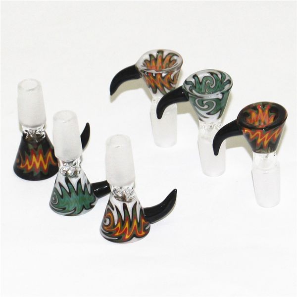 Ciotole di vetro inebrianti colorate fumanti Vetrini di vetro da 14 mm 18 mm Pezzi di scodelle Tubi dell'acqua maschili femminili Recupera il raccoglitore di cenere