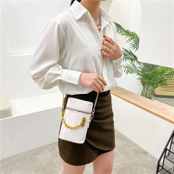 

messenger bags messenger bagsfashion 2021 crocodile pattern leisure shoulder chain bucket slung women's bag