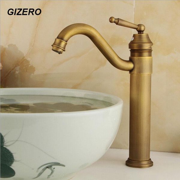 

bathroom sink faucets 13" tall basin mixer and cold faucet swivel spout antique bronze deck mounted vessel vanity water taps zr115