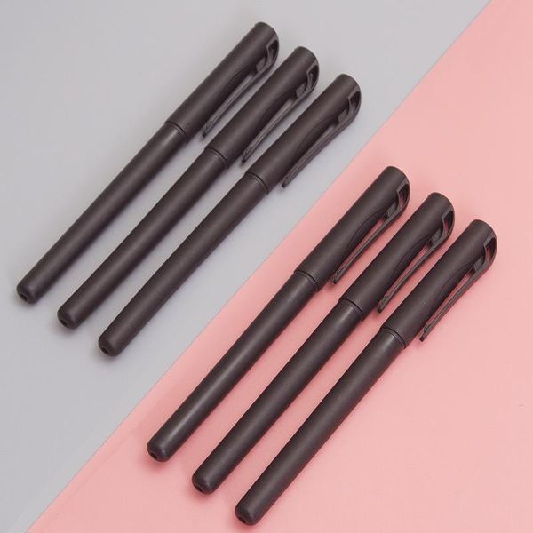

gel pens 10pcs plastic frosted carbon pen 0.5mm business office black water-based pen, commonly used writing event promotion