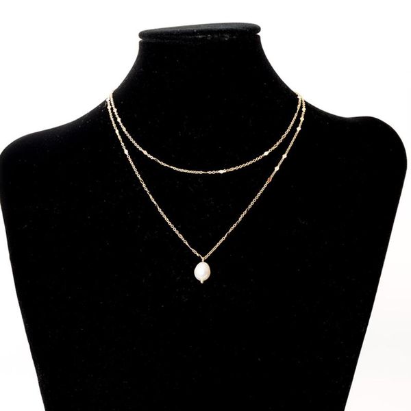 

trendy gold plated multi double virgin mary layer fresh water pearl statement strand & string chain necklace pendant necklaces, Silver