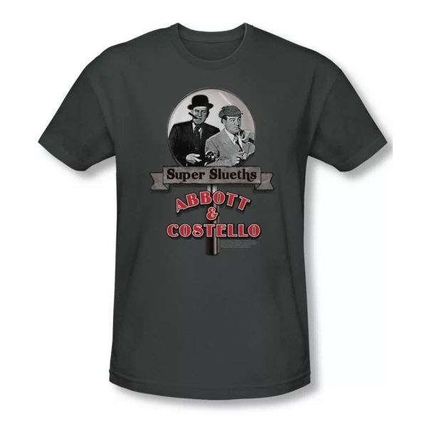 

Abbott & Costello Super Sleuths Adult Slim Fit SS T-Shirt Sizes- S-2X New, White;black