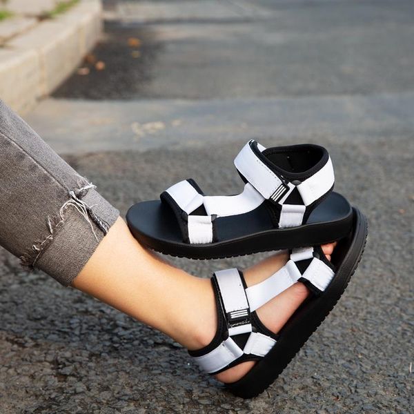 

sandals woman 2021 summer fashion casual non slip soft sole shoes comfortable breathable men's slippers, Black