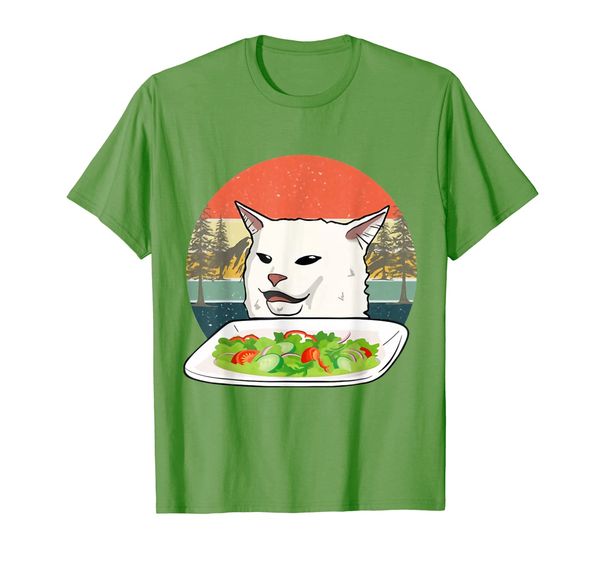 

cats salad smudgee at dinner funny smudgee salad vintage t-shirt, White;black
