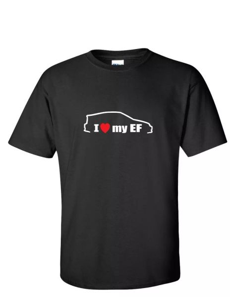 

I Love my EF T-Shirt Honda Civic hatchback Heart Red White Black Tee Shirt