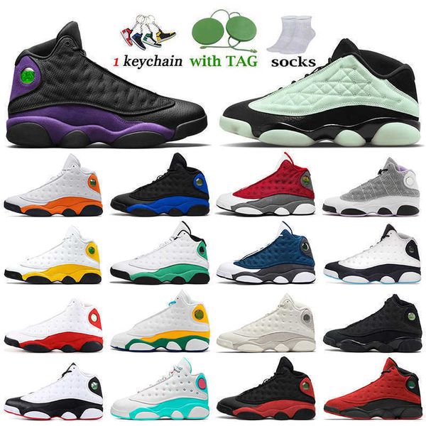 

women men fashion 2022 jumpman 13 13s basketball shoes court purple low singles day houndstooth hyper royal bred playground black cat flint