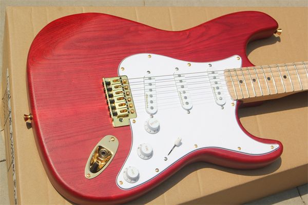 

red color rosewood fingerboard relic st electric guitar tremolo guitar