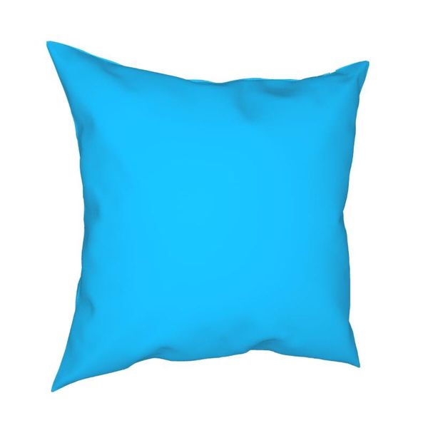 

pillow case deep sky blue solid plain square pillowcase polyester printed zip decor throw sofa cushion cover