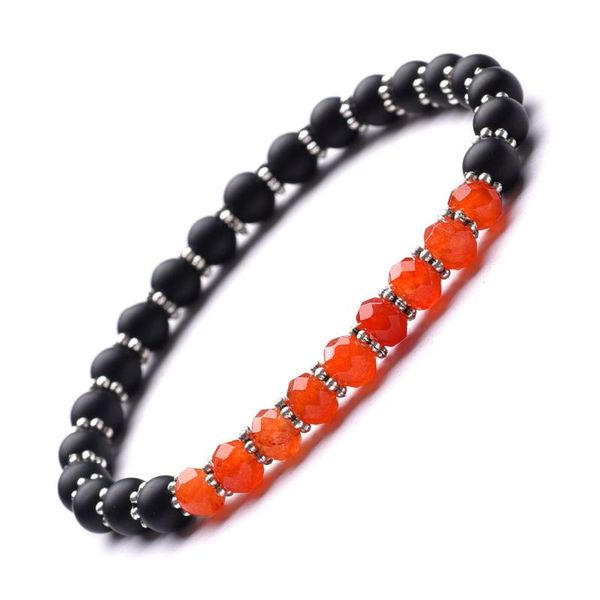 

beaded, strands exquisite charm 6mm beads snowflake spacer bracelets matte stone crystal handmade bracelet cute anniversary gift for women, Black