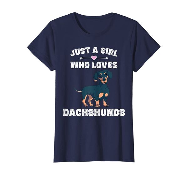

just a girl who loves dachshunds funny dachshund gift shirt, White;black