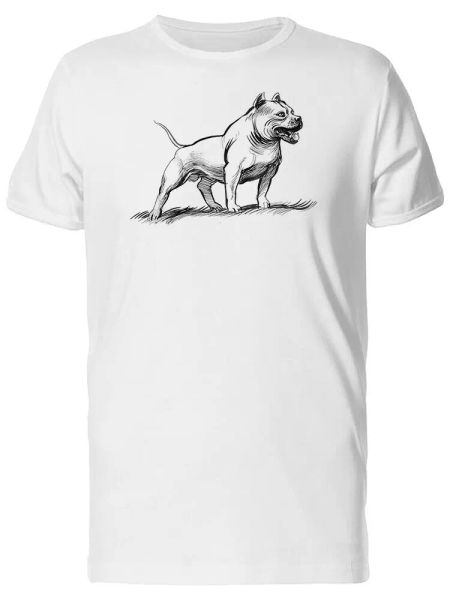 

Big Vintage Pitbull Dog Sketch Men's Tee -Image by Shutterstock, White;black