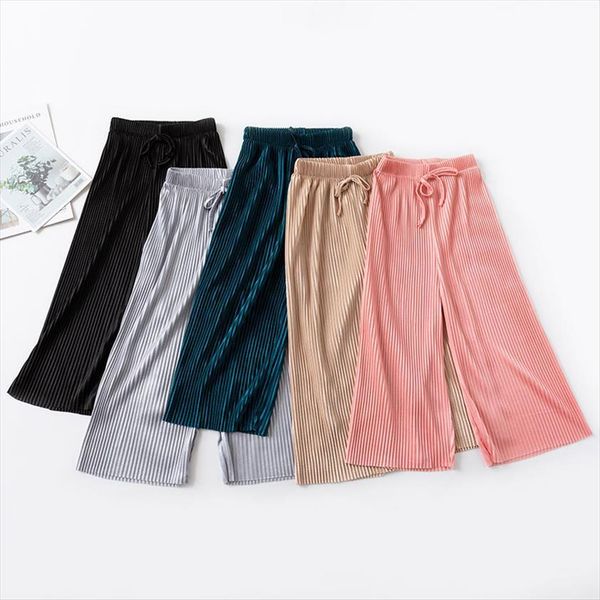 

childrens kids wide leg pants trousers girls summer casual clothes, Blue